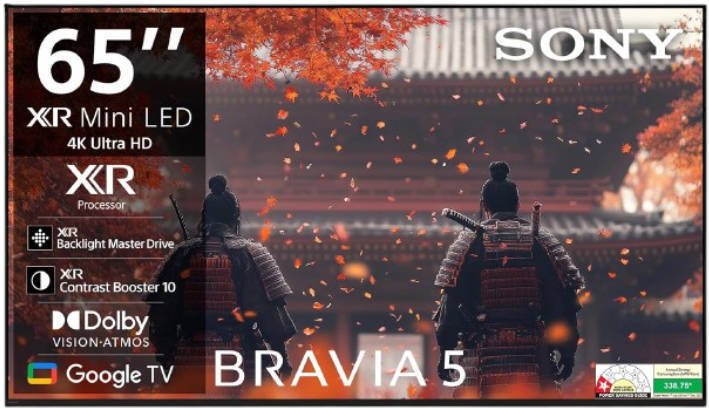 Sony BRAVIA 5 K-65XR50 65 inch (165 cm) Mini LED 4K TV