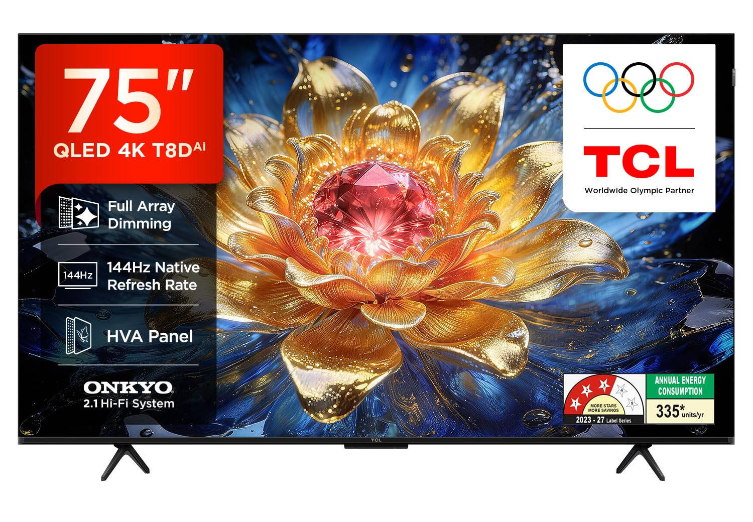 TCL 75T8D 75 inch (190 cm) QLED 4K TV