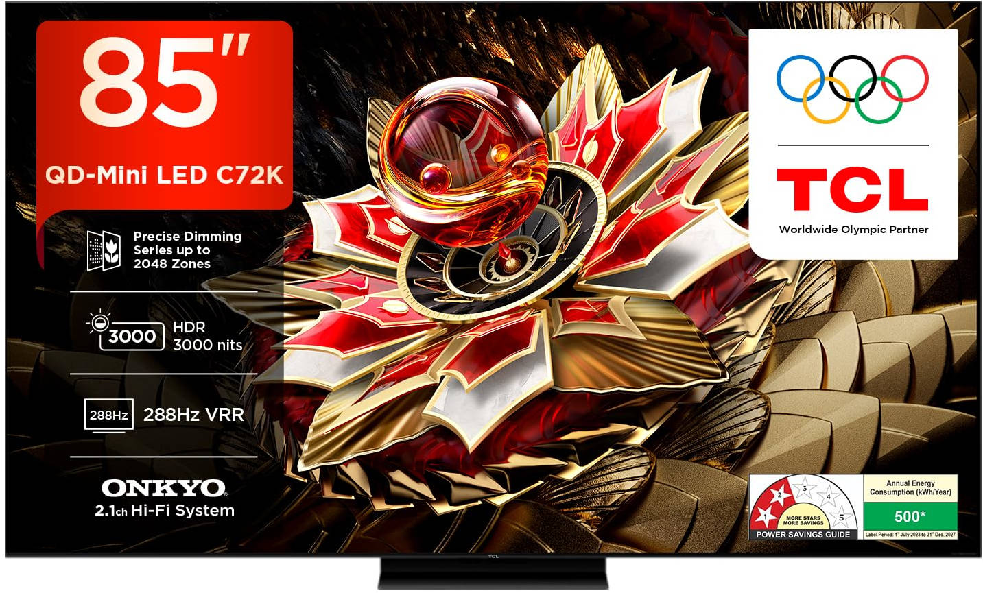 TCL 85C72K 85 inch (215 cm) QD-Mini LED 4K TV