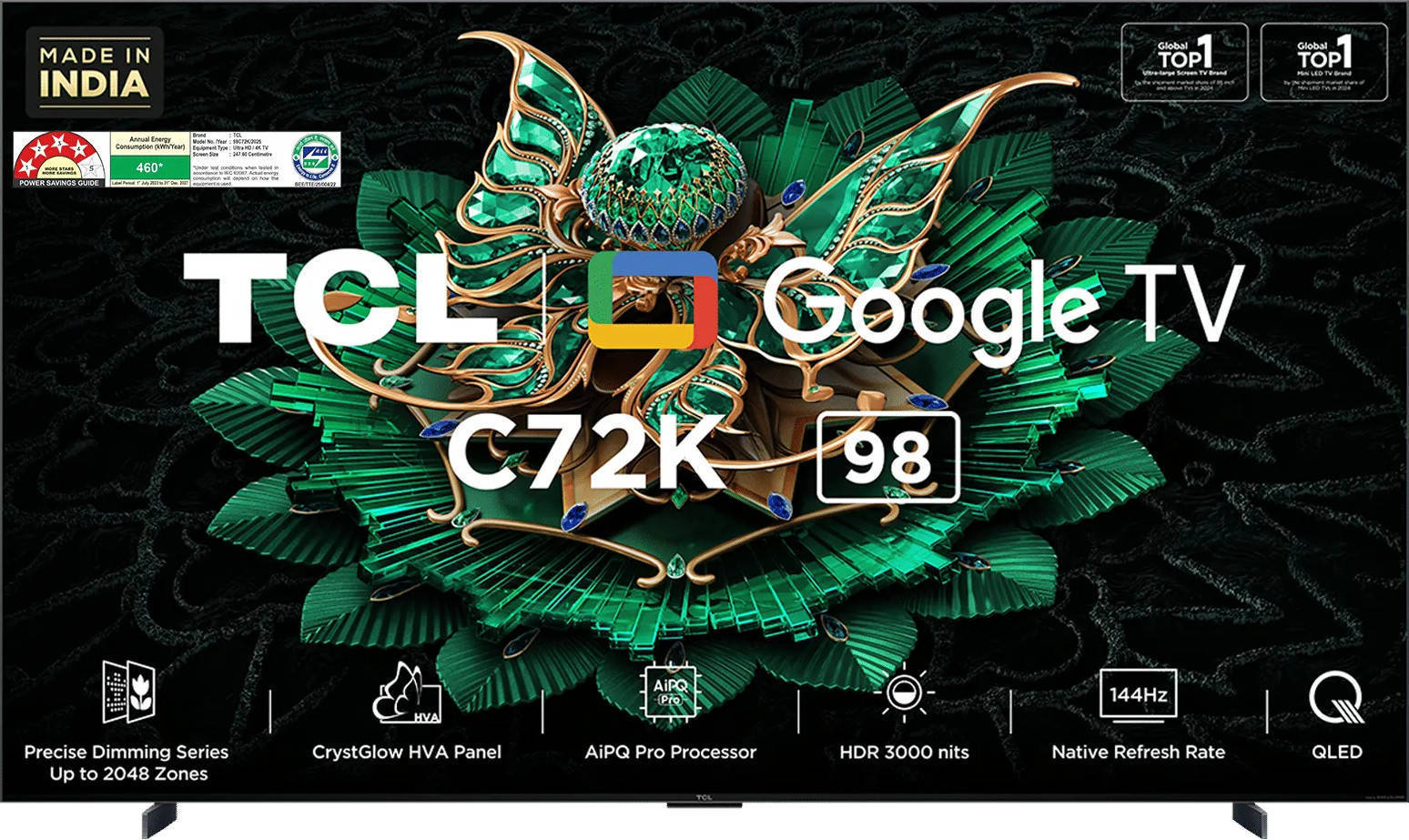 TCL 98C72K 98 inch (248 cm) QD-Mini LED 4K TV