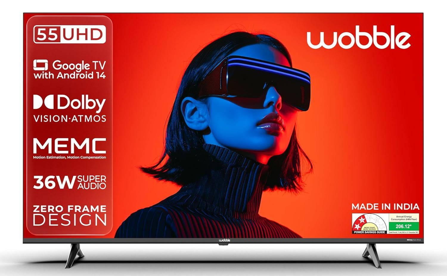 Wobble K WB55UDAGU2875D25 55 inch (139 cm) LED 4K TV