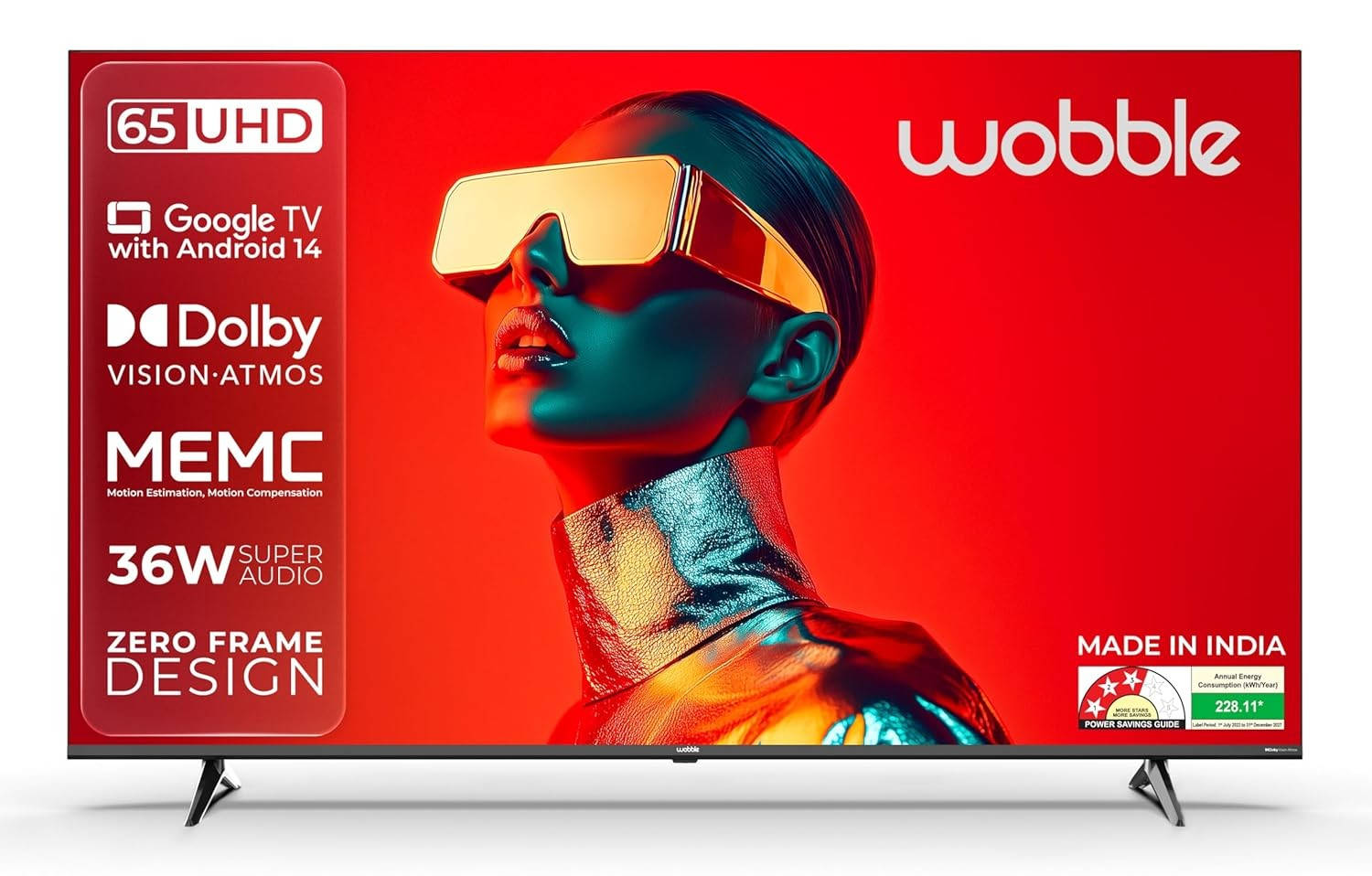 Wobble K WB65UDAGU2875D25 65 inch (165 cm) LED 4K TV